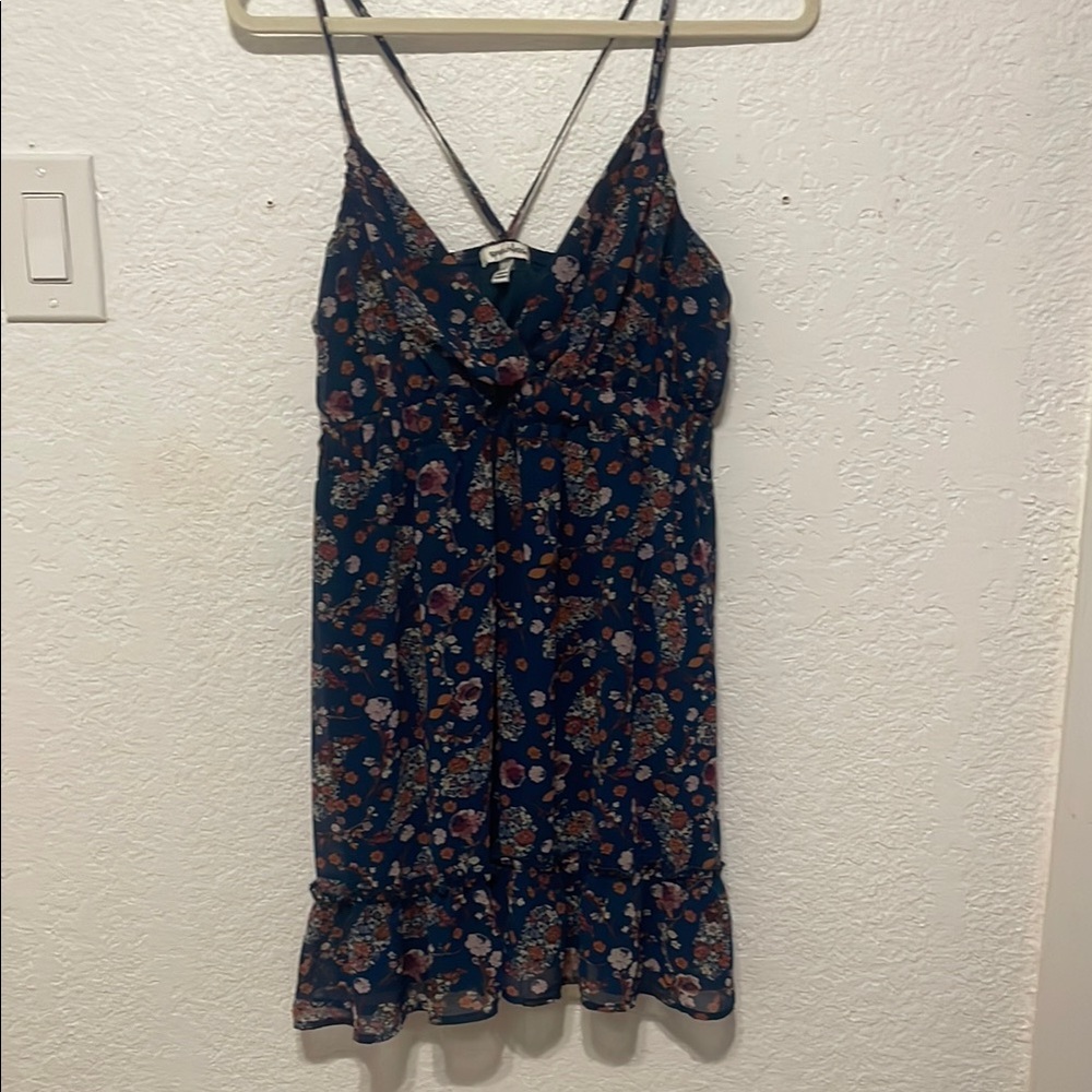 Speechless Blue Ruffled Asymmetrical Camisole Dress